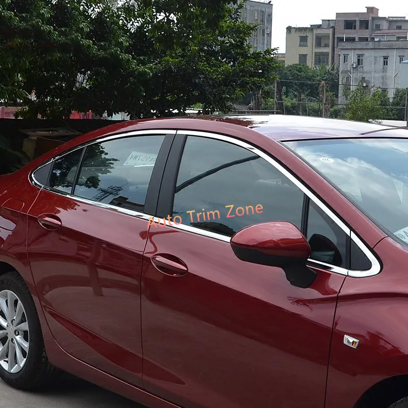 

Stainless Steel Chromed Upper&Lower Window Mouldings 12PCS For Chevrolet Cruze 2017 Sedan