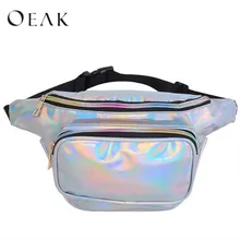 Женская Светоотражающая Лазерная полупрозрачная сумка из искусственной кожи мужская сумка-пояс поясная нагрудная Сумка Многофункциональная портативная поясная сумка