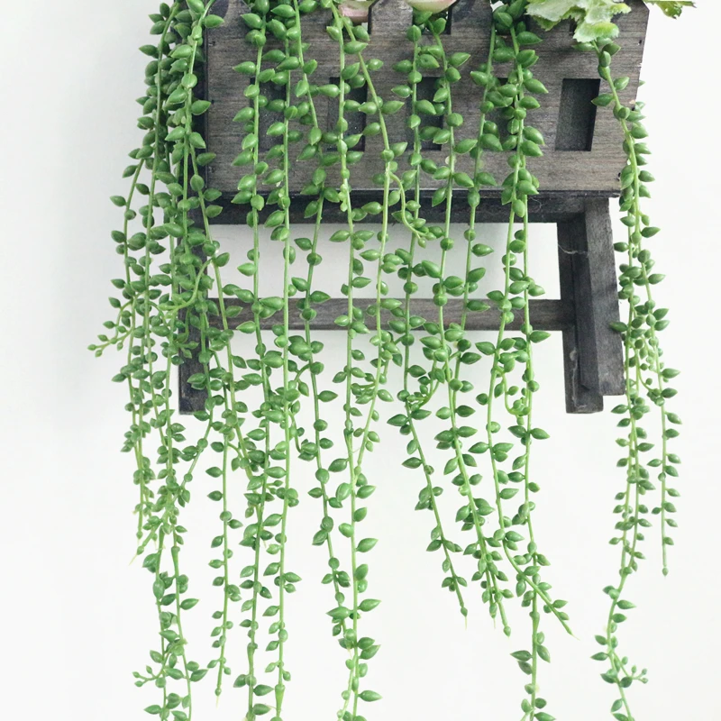 JAROWN Simulation Succulent Plants Artificial Lover Tears Green Rattan Wall Hangings Home Garden DIY Wedding Party Leisure Decor (6)