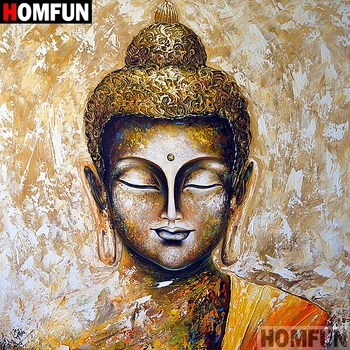 

HOMFUN Full Square/Round Drill 5D DIY Diamond Painting "Religious Buddha" 3D Embroidery Cross Stitch 5D Home Decor A07574