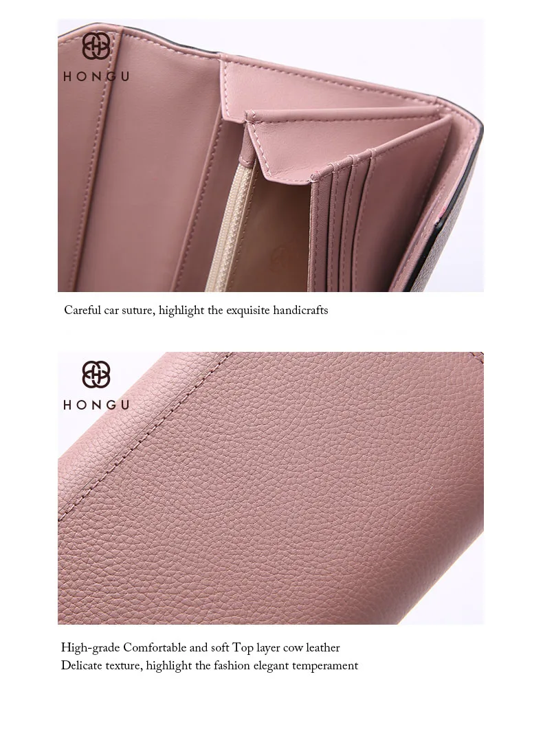 HONGU Fashion Women Evening Bag Women Top-Handle Bag Natural Genuine Leather Wallets Hasp Purses Wristlets Leisure Crossbody Bag    6_01_08