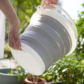 

10L Thick Silicone Folding Water Bucket for Fishing Car Wash Outdoor cleaning Supplies Portable Camping Barrels Household cocina