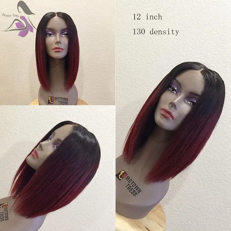 Short Bob Hair Cuts Middle Part Ombre Wig Heat Resistant Hair