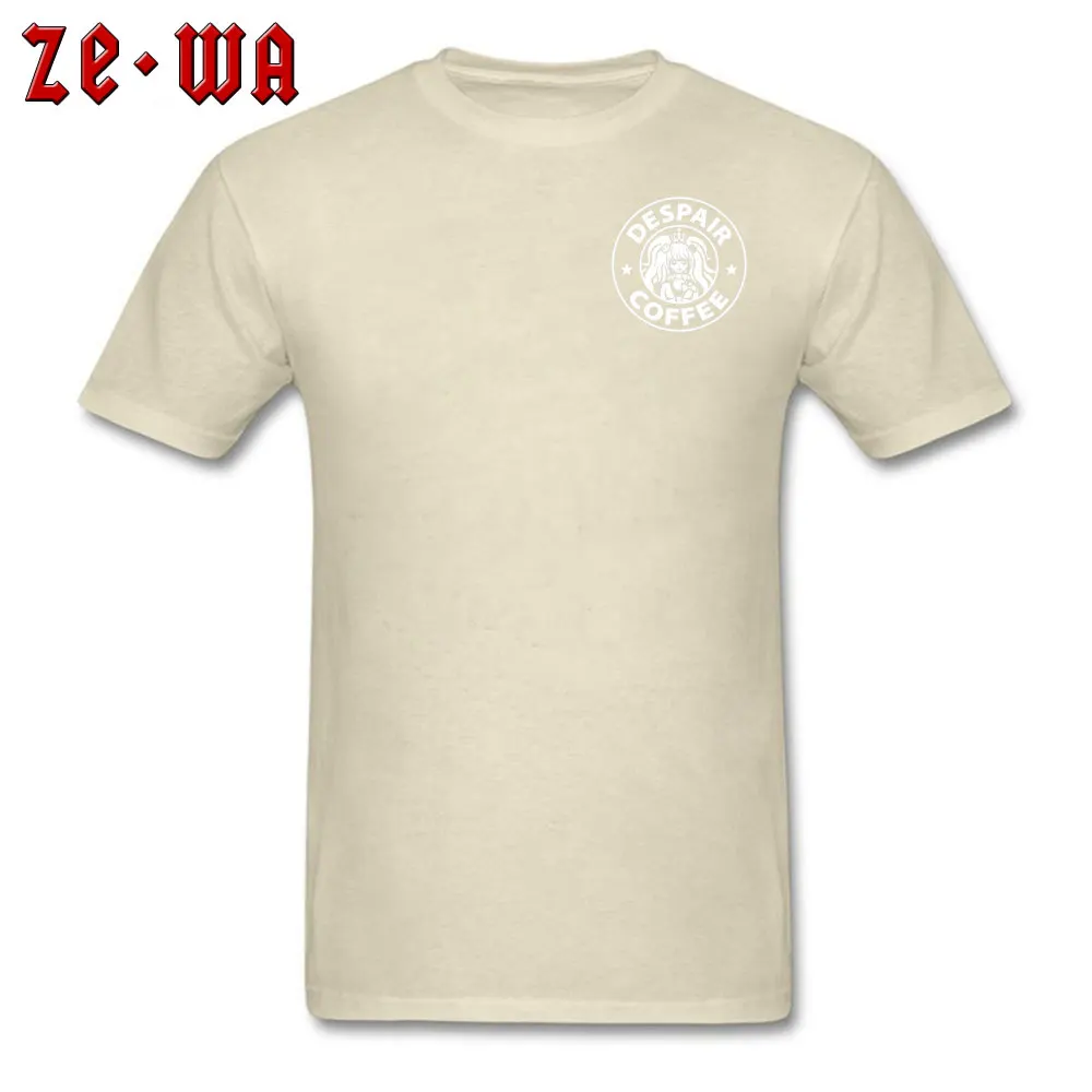 Despair Coffee Danganronpa 6279 Round Collar Tshirts Summer Fall Hip hop Tops Shirts 2018 New Fashion Cotton Tops Shirt Young Despair Coffee Danganronpa 6279 Chest beige