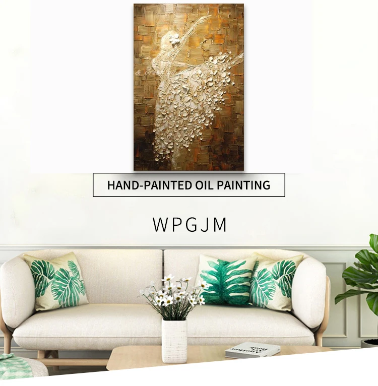 

Ballet Dancer Hand Painted Modern Abstract Palette Knife Oil Painting On Canvas Wall Art For Living Room Home Decoration