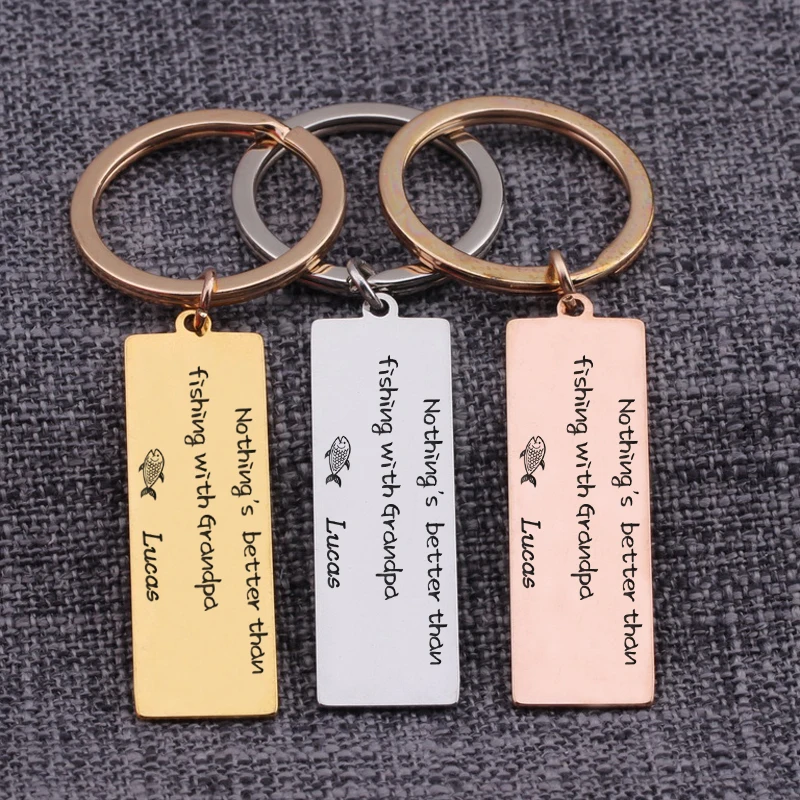 

Nothing Is Better Than Fishing With Grandpa Custom Signature Name Custom Keychain Family Love Keepsake Grandfather Gift Birthday