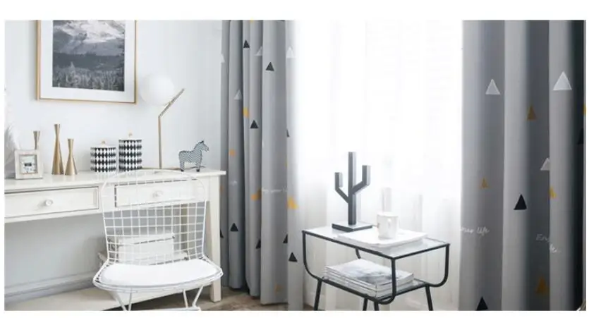 Скандинавские модные геометрические шторы на заказ современные шторы для гостиной спальни 70-90% стиль затенения