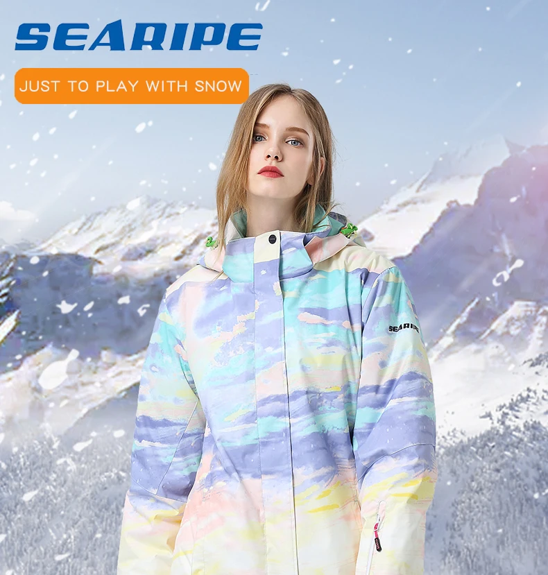 SEARIPE Лыжная куртка женские лыжные куртки Женское пальто ветрозащитная Водонепроницаемая дышащая зимняя куртка для сноуборда бренды