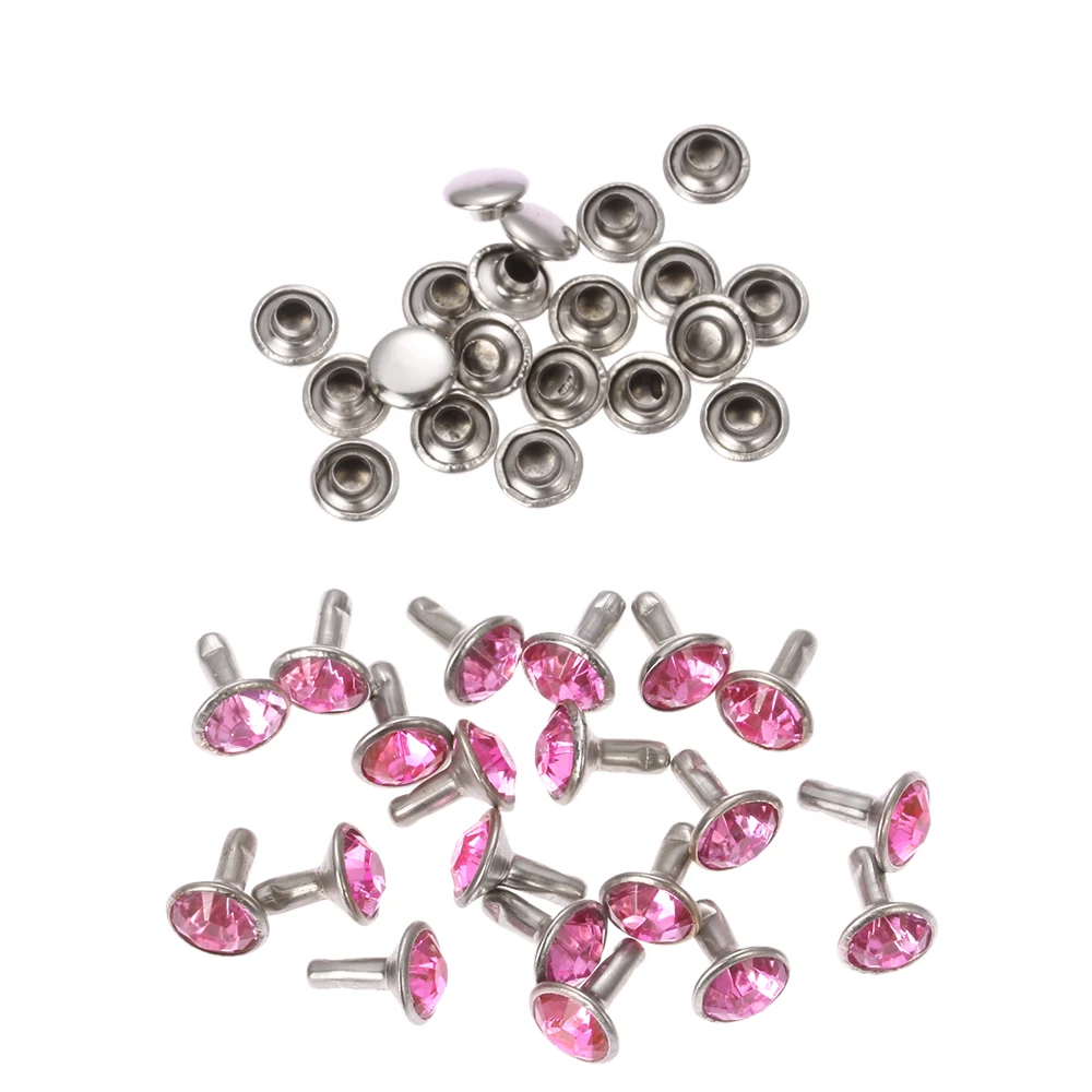 

20Sets(40Pcs) Multicolor Rhinestone Rivets Clothing Bag Shoes Garment Sewing Drill Nail Button DIY Crafts Decoration Supplies