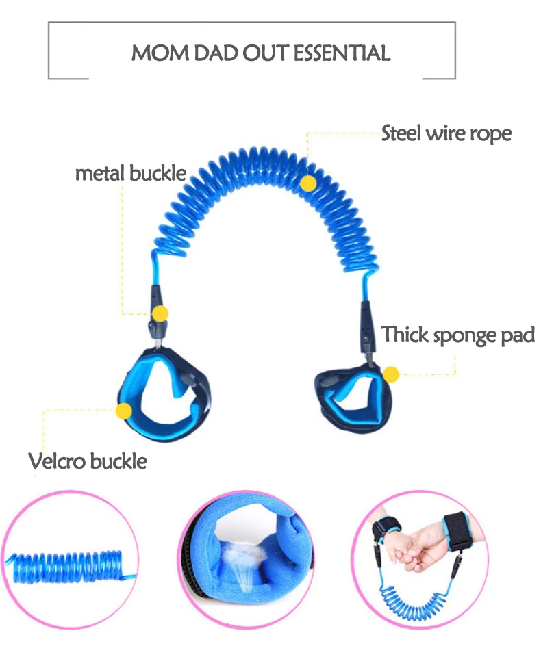 Анти-потерянный соединитель на запястье поводок для ребенка безопасности жгут для бандаж для беременных веревка для прогулок на открытом