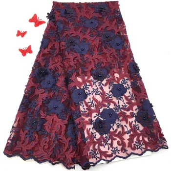 

2019 Latest French Nigerian Lace Fabric High Quality Tulle African Lace Fabric Wedding African French Tulle Lace