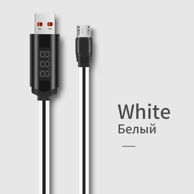 HOCO Micro USB кабель для быстрой зарядки USB кабель для передачи данных Android светодиодный кабель для зарядки samsung Xiaomi Tablet кабель для мобильного телефона - Цвет: Micro White