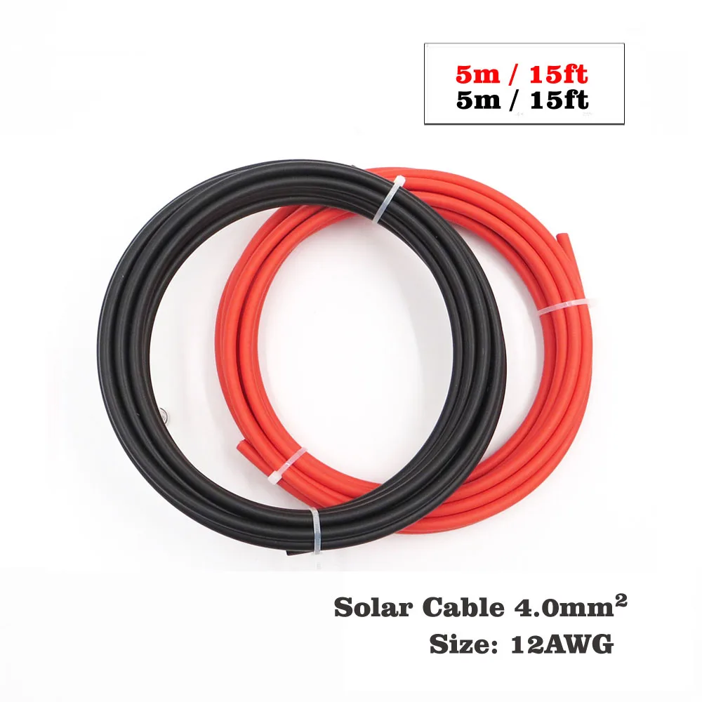 10 м 30ft x 10AWG 12AWG 14AWG 2.5mm2 4mm2 6mm2 ПВХ изолированные электрические MC4 соединительные кабели панели солнечных батарей подключение Назад 5 М+ Красный 5 м - Цвет: 12AWG