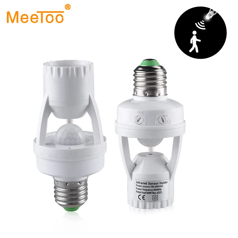 

PIR Motion Sensor E27 Lamp Base Holder Infrared Human Body Induction E27 Plug Socket Ceiling LED Light Sensor Switch Accessories