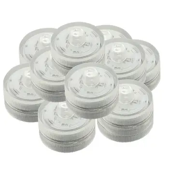 

10 Pcs Submersible Battery LED Lights WHITE Wedding Tea Light Underwater Light 10 Leds Waterproof Lamp Pool Pond Lighting