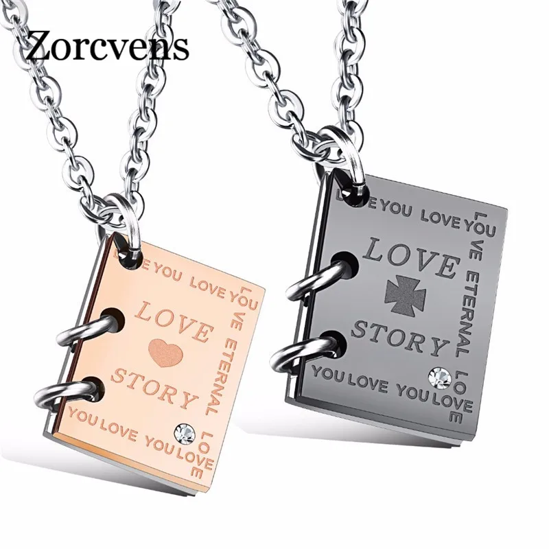 Ожерелье с подвеской в виде книги История любви для мужчин и женщин|couple necklace|necklace