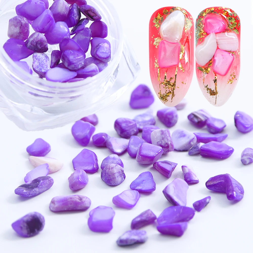 

1 bottle Nail Art Decorations Colorful Stones And Crystals Japanese Style Shell Gems Irregular Rhinestones Manicure Design TR726