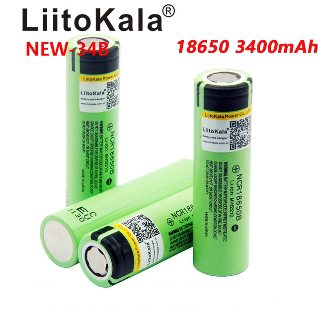 2 шт LiitoKala NCR18650B 34B 3,7 V 18650 3400mAh перезаряжаемый литиевый аккумулятор фонарик летучая мышь