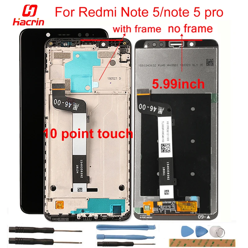 ЖК экран для Xiaomi Redmi Note 5 дисплей сенсорный с рамкой сенсорная панель pro 99&quot|Экраны