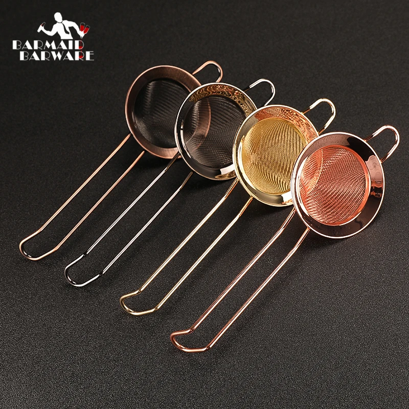 

22.5cm Silver/Copper/Gold/Black 304 Stainless Steel Cocktail Sieve Great For Removing Bits From Juice Fine Mesh Strainer