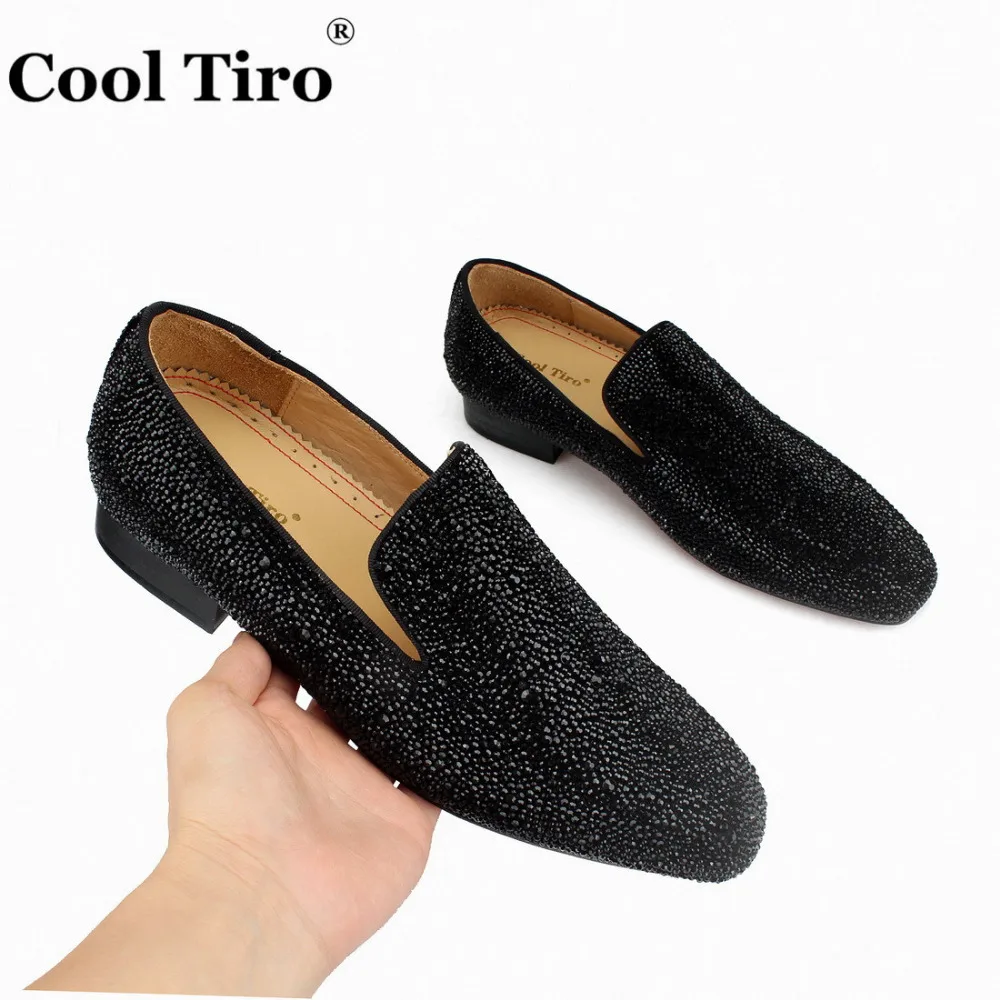Black Crystals Loafers Shoes Suede (5)
