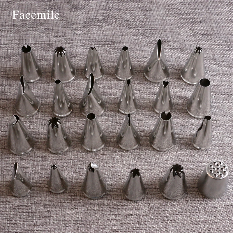 

24pcs/set Russian Tulip Flower Icing Piping Nozzles Gift Decoration Rose Cupcake Cream Pastry Baking Tool 02004