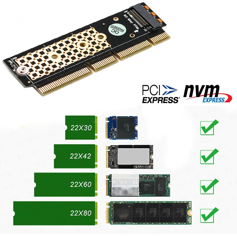 HL M.2 (NGFF) NVMe SSD PCIE 3,0 адаптер с радиатором для 1U/2U сервера и низкий профиль PC