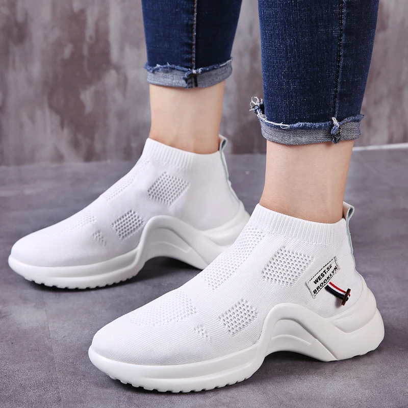 

Platform Sneakers Women Casual Shoes Female Mesh Increasing Height Female Shoes Breathable Walking Footwear 2019 Tenis Feminino