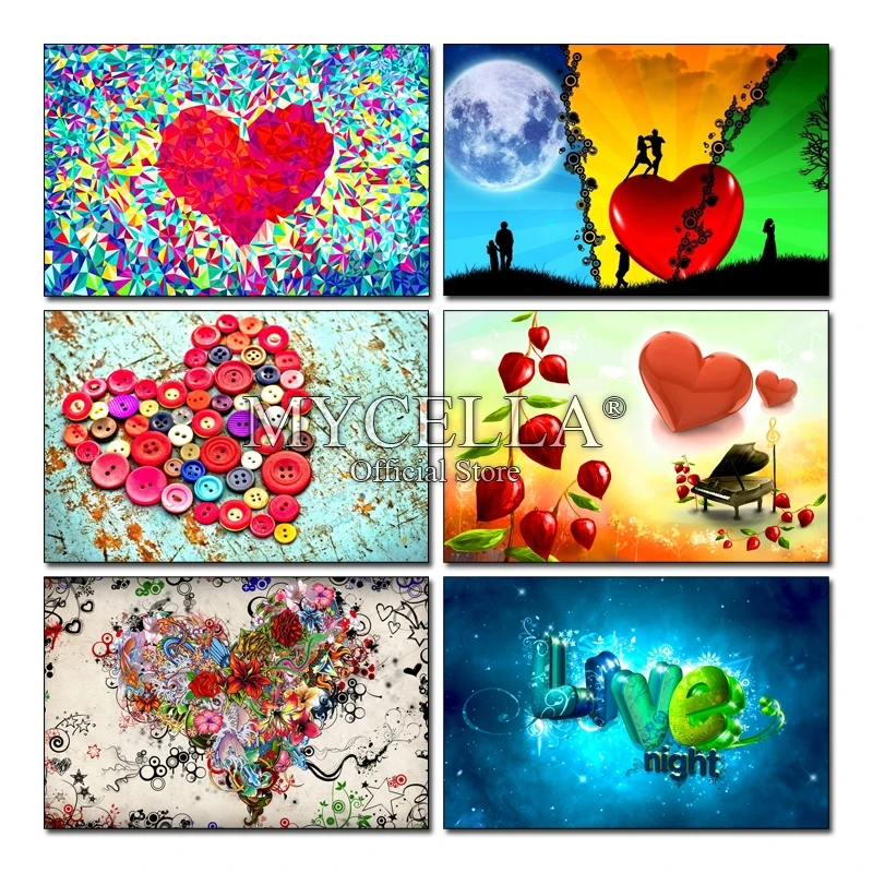 

5D Diamond Embroidery DIY Diamond Painting Love & Heart Diamond Mosaic Full Round Rhinestone Cross Stitch Flowers Decoration