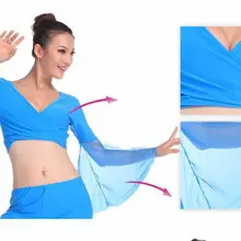 Топы для танца живота для женщин, костюм для танца живота, платье, популярное сексуальное женское шифоновое Голубое озеро, распродажа