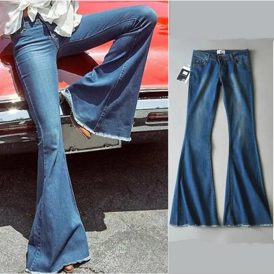 

Spring autumn High Waist Flare Jeans Women fashion Skinny Denim Ladies Jeans Women Wide Leg jeans plus size 25-30