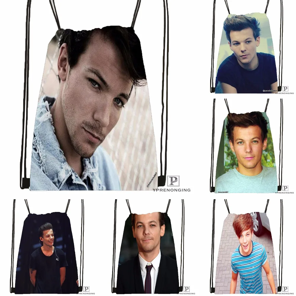 Custom Louis Tomlinson Drawstring Backpack Bag Cute Daypack Kids Satchel Black Back 31x40cm 180531 02 39