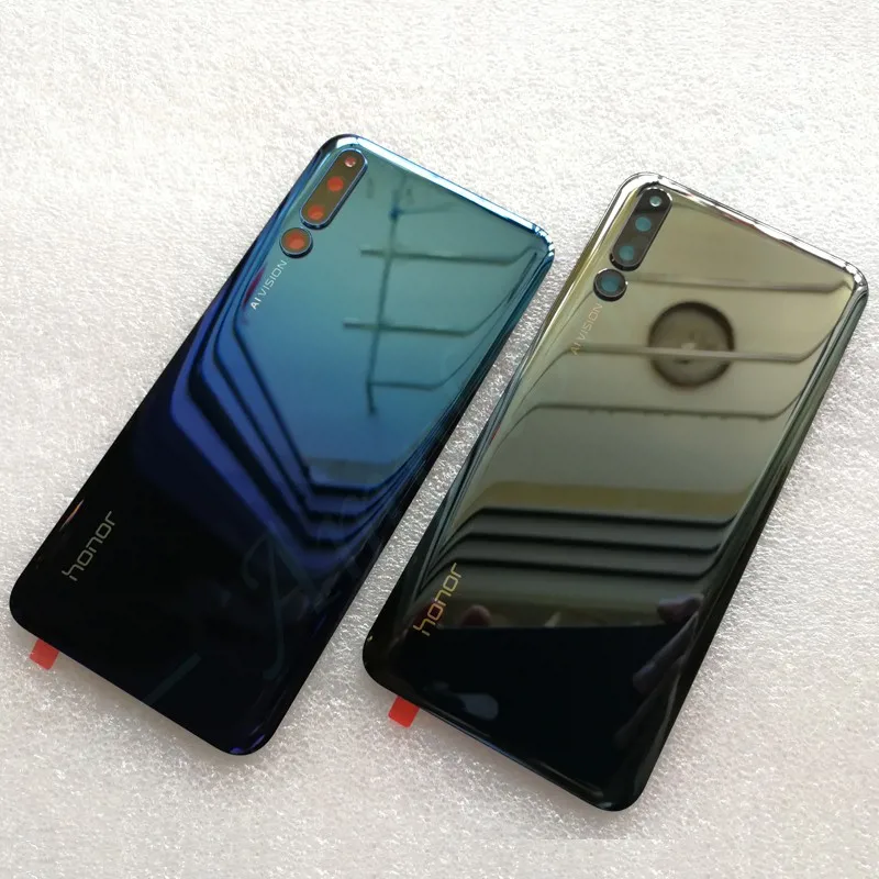 

New Tempered Glass Back Cover For Huawei Honor Magic 2/II Spare Parts Back Battery Cover Door Housing + Camera frame
