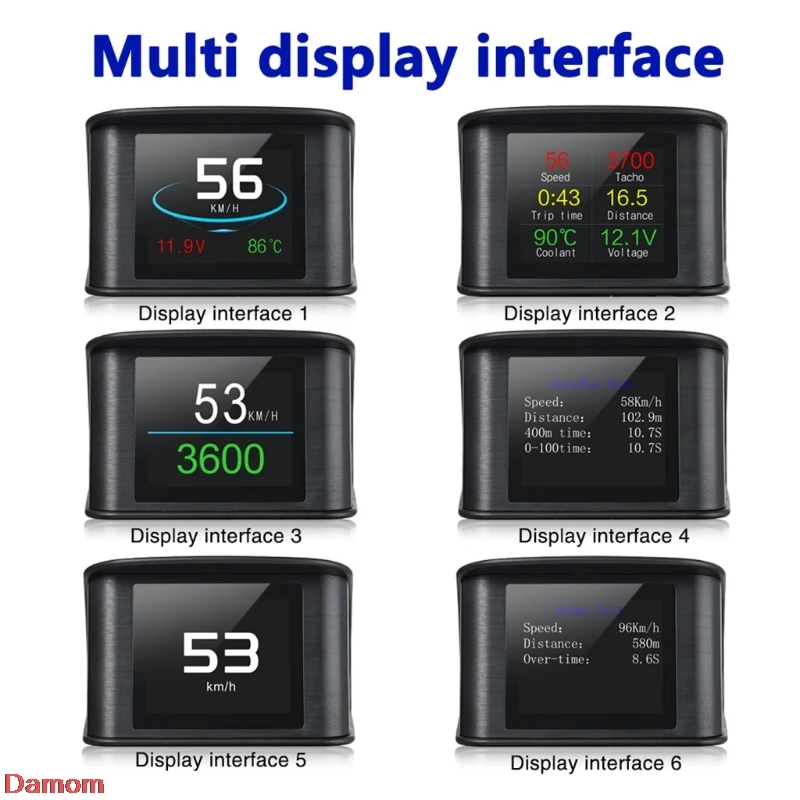 P10 автомобильный HUD Дисплей OBD2/EUOBD чрезмерная скорость напряжение темпатура сигнализации xianjia