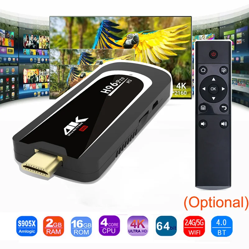 H96 Pro 4K tv Stick Android 7,1 OS Amlogic S905X четырехъядерный 2G 16G Мини-ПК 2,4G 5G Wifi BT4.0 1080P HD Miracast tv dongle H96Pro