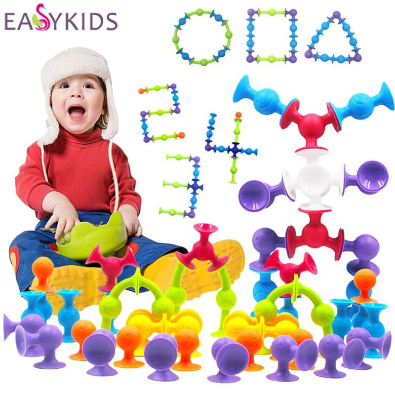 Fun Soft Building Blocks Kids DIY Pop Sucker Funny Silicone Block Model Construction juguetes For Children Toys Educational Gift (3)
