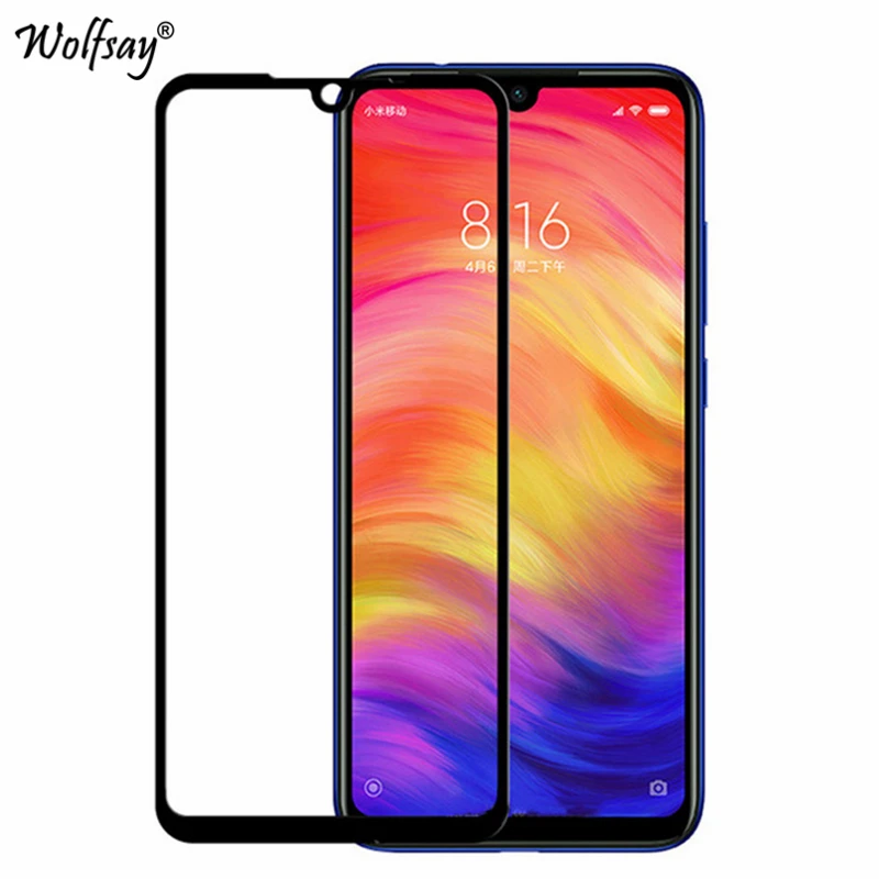 2 шт. полностью клеевое стекло для Xiaomi Redmi Note 7 защита экрана закаленное пленка