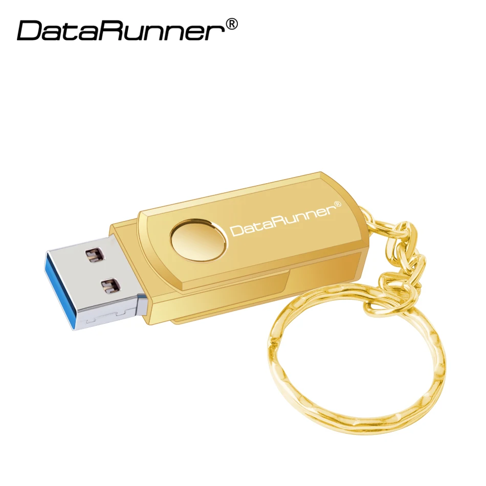 Usb флеш-накопитель DataRunner ручка с кольцом для ключей 256 ГБ 128 Гб 64 ГБ 32 ГБ 16 ГБ 8 ГБ флешки USB 3,0 карта памяти - Цвет: Золотой