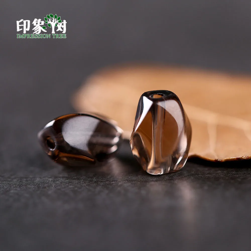 

Natural Twist Irregular Shape Beads 7*9mm Clear Deep Dark Brown Crystal Quartz Rock Spacer Beads For DIY Jewelry Making 22005