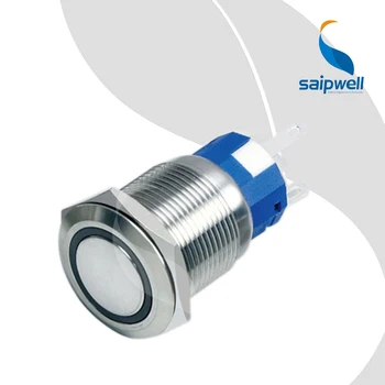 

19mm Self Lock Type Flat Head Mini Push Button Switch / Nickel Plated Brass-Enclosed Switchgear with LED (SP19-C1)