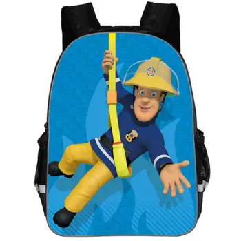 

New 11-16 Inch Popular Gifts For Kids Baby Round Backpack Bag For Children Cartoon Hero Fireman Sam Backpack Bag For Girls Boys