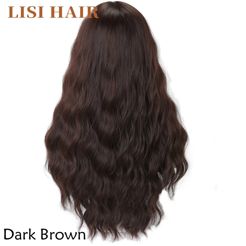 MERISI HAIR Long Wavy Wig Dark Brown Color Wigs For Women Aveage Size Synthetic Hair High Temperature Fiber1
