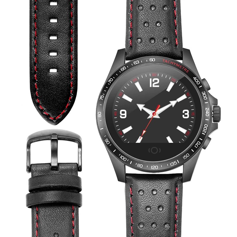 Sport Smart Watch Men For Android IOS Smartwatch Male Fitness Tracker Electronics Smart Clock Smart-watch Genuine Leather Strap