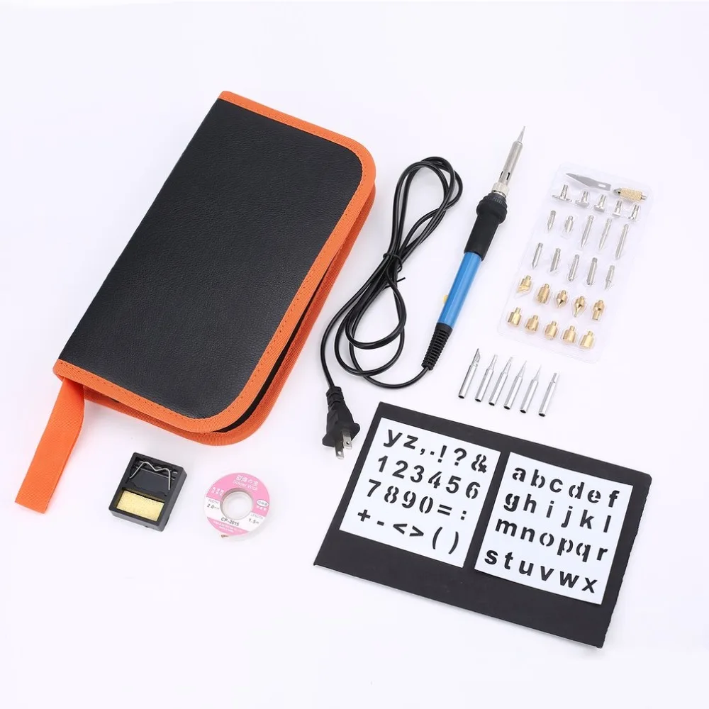 

Carving Soldering Iron USEU Plug Electric Engraving Pen Adjustable Temperature Electric Iron with Iron Tips Welding Tool Kit