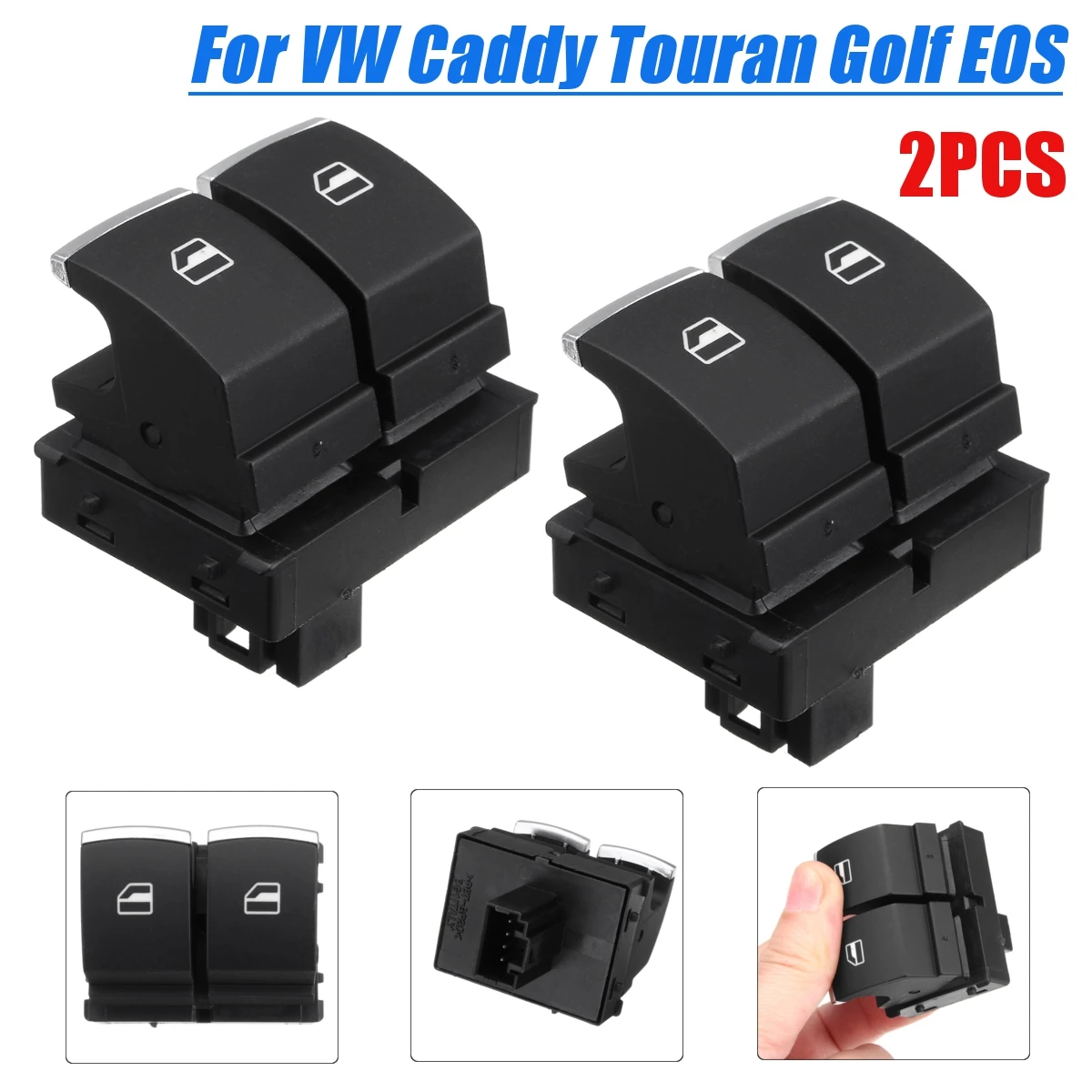 2pcs For VW Caddy Touran Golf EOS ABS Driver Side Electric Power Window Switch (Fit for 2 doors