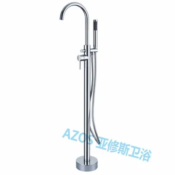 

Bathtub Faucets Modern Chrome Polish Water Mixers Floor Stand Hand Hold Bathroom Shower Sauna Kit LDTZ005