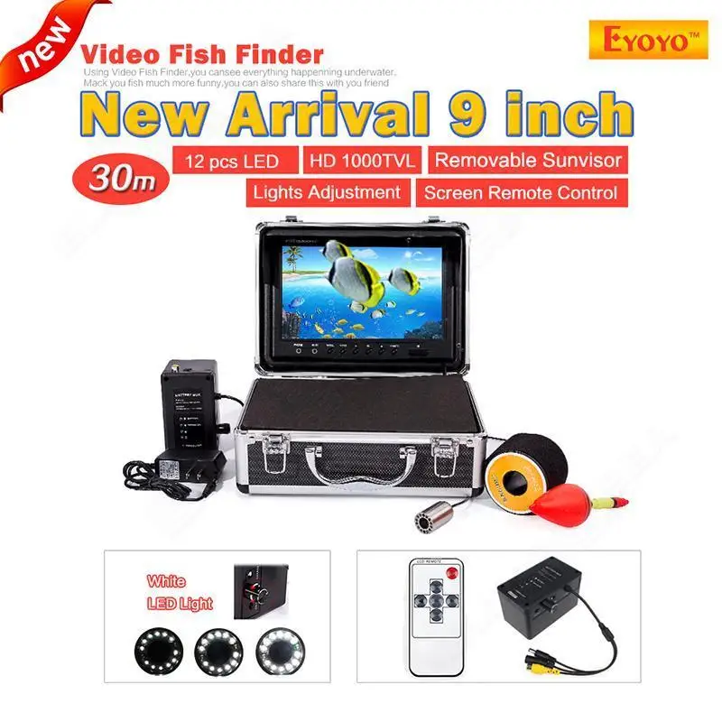 

Free shipping! EYOYO 9" Monitor w/Remote Controller 30M 1000TVL Underwater Camera Fish Finder