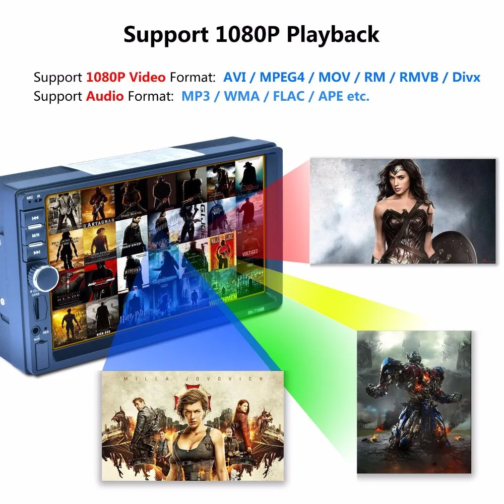 

Free shipping Spot new high-definition 7-inch car MP5 mobile phone radio AM FM RDS Bluetooth integrated machine 7156B