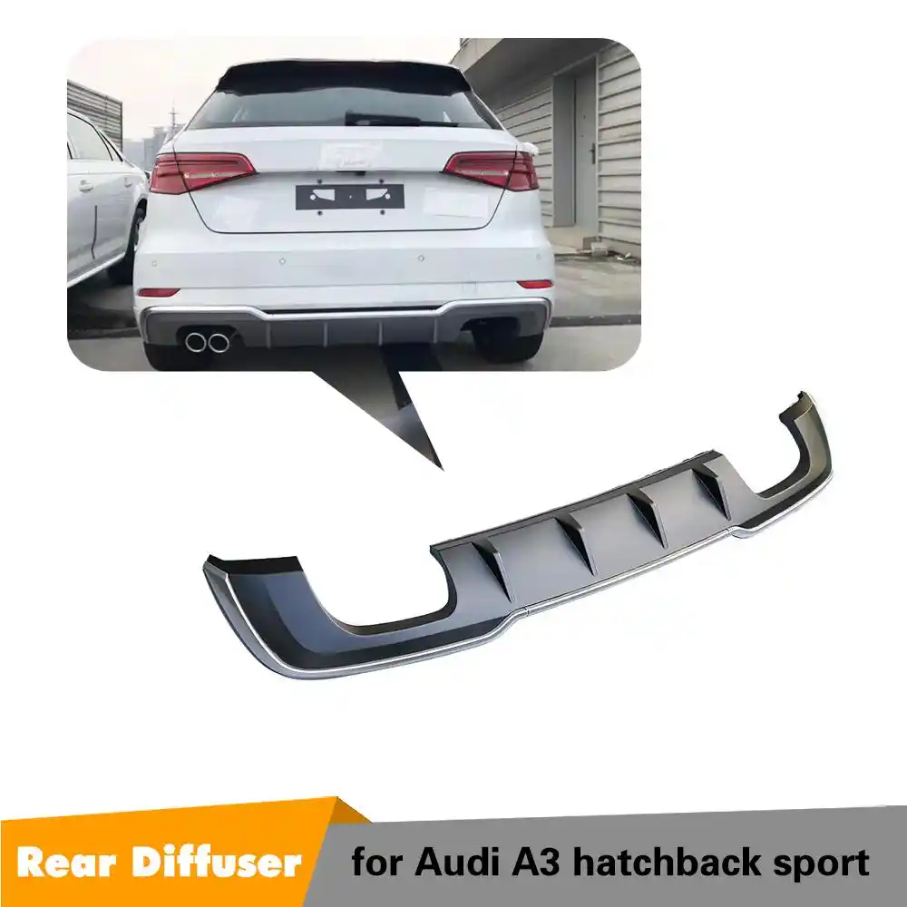 Sport Rear Diffuser Lip For Audi A3 S Line Hatchback 2 Door 2017 2019 Car Rear Bumper Lip Auto Car Accessories Pp Bumpers Aliexpress