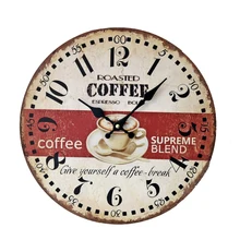 2017 Wood Wall Clocks Antique Vintage Home Watch Time Clock Furnishing Wooden Cock Digital Wall Clock Figurine For Kitchen